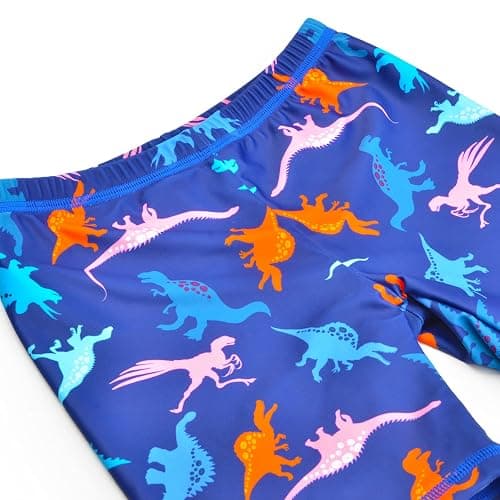 Boys Two Piece Rash Guard Swimsuits Kids Short Sleeve Swimwear Sets Bathing Suit with Sun Hat for 2-6 Years thumbnail 5