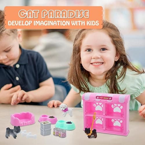 iselyn Pet Pretend Play Toys, 35Pcs Dog Figures Playset Toys for Kids Realistic Detailed Dog Care Center with Accessories Toy Sets Educational Gifts for Kids Toddlers Girls Boys thumbnail 2