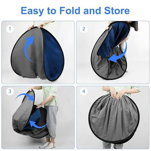 SEDGEWIN Blue Grey Background 5x7ft, 2 in 1 Collapsible Reversible Pop Up Backdrop Double Sided Panel Blue Chromakey Screen for Photography Photo Studio with Carry Bag thumbnail 5