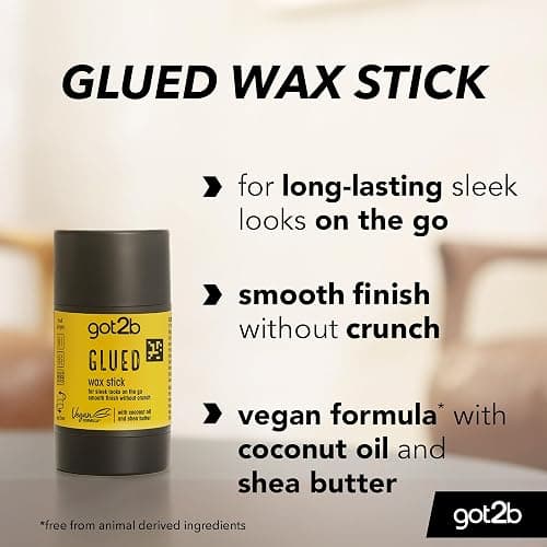 got2b Glued Wax Stick 50g, Long-Lasting Styling Wax Stick, Clear Hair Wax Stick for Slick Looks On the Go, Non-Greasy Hair Pomade to Tame Flyaways, Strong Hold, Vegan Formula* thumbnail 2