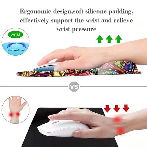 Anime Ergonomic Mouse Pad with Wrist Support,Gaming Mousepad wiht Non-Slip Rubber Base for Laptop, Pain Relief Mouse Pads for Desk for Office Home thumbnail 2