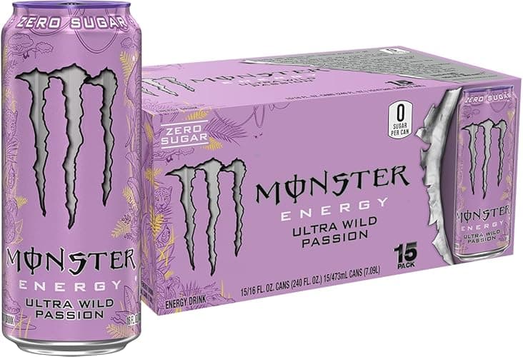 Monster Energy Ultra Wild Passion, Sugar Free Energy Drink, 16 Ounce (Pack of 15) - Image 1