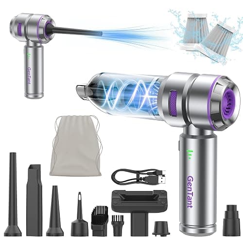 GenTant Car Vacuum Portable Cordless, 18000PA Portable Vacuum Cordless, High Power Air Duster with Brushless Motor, Type-C Charge, 3 in 1 Small Vacuum Cleaner for Car, Home, Office, Pet Hair - Image 1