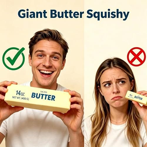 10in Giant Butter Squishy, Jumbo Big Butters 14oz Squeeze Stress Balls, Large Butter Stick Stress Relief Slow Rising Fun for Anxiety Relief Party Favors thumbnail 3