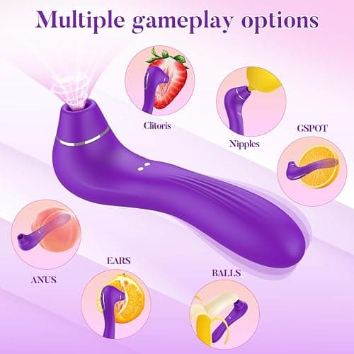 Vibromasseur, Femme Clitoridien Puissant Sextoy - Sextoys avec 10 Succion 10 Vibration Modes Sex Toýs Couple Femme USB rechargeable Gode Vibro-Masseur Sex Toys, Stimulateur Clitoridien à Succion - Violet-8cjf1 thumbnail 3