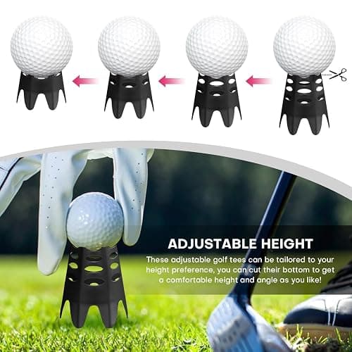 Rolitwils Golf Simulator tees, 24Pcs Plastic Golf Mat Tees for Home, Outdoor or Indoor Golf Tees for Training, Practice Golf tees for Winter Turf and Driving Range, Pack of 12 Tall & 12 Small thumbnail 3