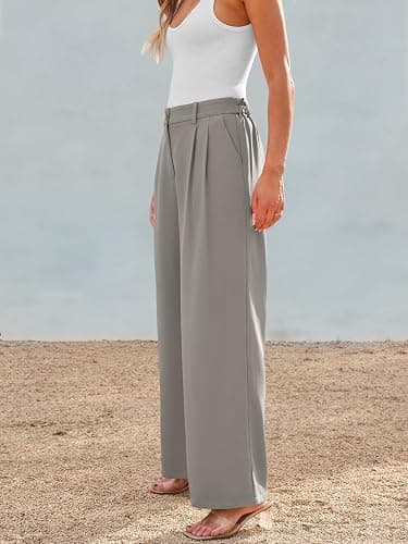 AUTOMET Women Wide Leg Dress Pants High Waisted Loose Fit Business Casual Work Trousers with Pockets 2026 thumbnail 3