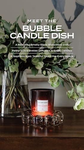 Alice Lane Original Bubble Candle Dish – Chic Clear Glass Candle Dish for Home Decor – Decorative Modern Candle Holder for Small Candles & Diffusers thumbnail 3