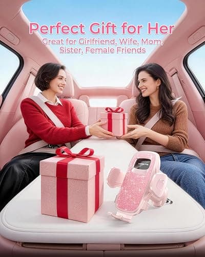 Phone Holders for Car with New Metal Hook Clip, Handy Air Vent Car Mount | [One Hand Operation] Cell Phone Car Mount for iPhone, Pink Car Phone Holder, Universal Y2K Car Accessories Gifts for Women thumbnail 6