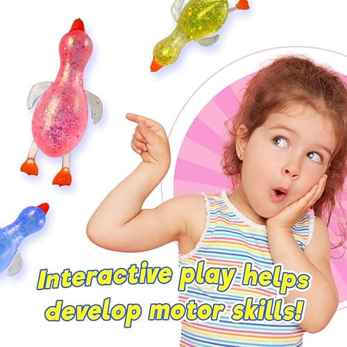 JA-RU Squishy Glitter Ducks (1 Stretchy Duck Toy Assorted) Kids Squishy Fidget Toys. Animal Stress Balls. Stress Relief Sensory Toys. Bulk Party Favors Easter Basket Stuffers. 4536-1s thumbnail 6