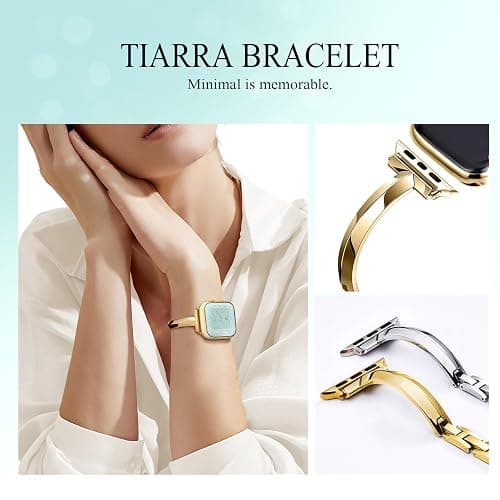 Missair Thin Band Compatible with Apple Watch 38mm 40mm 41mm 42mm 44mm 45mm 46mm 49mm for Women, Slim Bracelet Designer Dressy Stainless Steel Metal Strap for iWatch Series 11 10 9 8 7 6 5 4 SE Ultra thumbnail 2