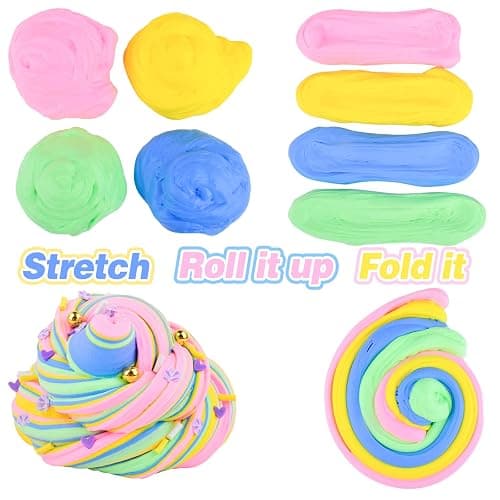 Purple Axolotl Butter Slime Kit, with Fun Slime Add Ins, Soft and Stretchy, Non-Sticky, Scented Butter Slime Kit for Kids, Birthday Gifts for Boys & Girls, Classroom Rewards, DIY Stress Relief Toy - Purple Axolotl Slime thumbnail 5