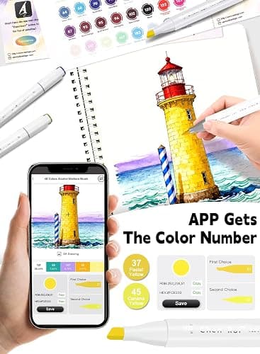 YHC 80 Colors Alcohol Markers Brush Tip with Free App, Chen Rui Art Brush Marker for Adults and Kids, Alcohol Based Brush & Chisel Tips Markers for Drawing, Coloring, Painting, Sketching thumbnail 4