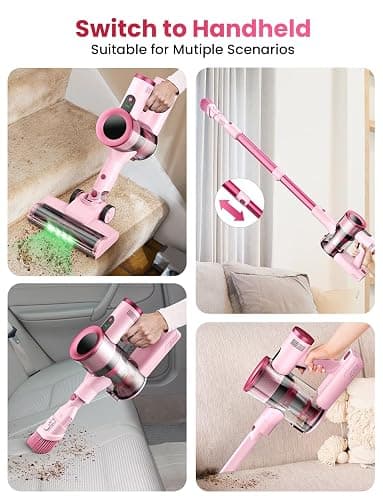 Dzaki Cordless Vacuum Cleaner, Stick Vacuum with Smart LED Display, 50KPA 55Mins Vacuum Cleaners for Home, Powerful Suction, Anti-Tangled Lightweight Rechargeable Vac for Pet Hair, Carpet, Hard Floor thumbnail 7