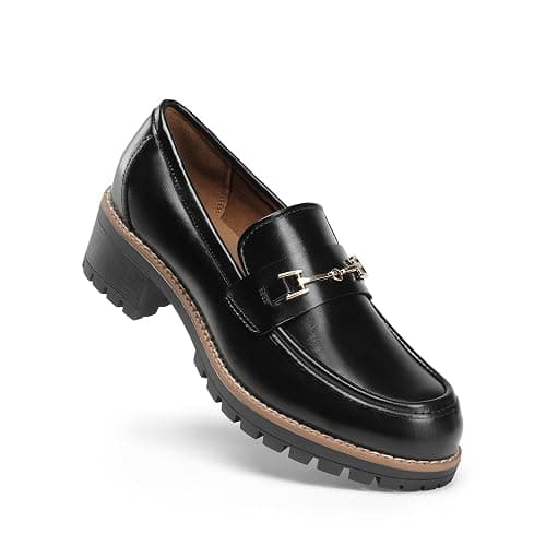 DREAM PAIRS Women's Chunky Loafers, Platform Comfortable Slip-On Dressy Business Casual Shoes thumbnail 5