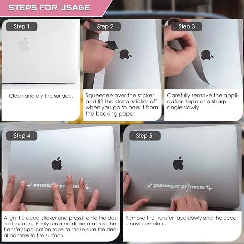 Aolamegs Passenger Princess Sticker, 3 Pack Cute Stickers for Window Rearview Mirror, Funny Girl Car Accessories Car Mirror Decal (White) thumbnail 4