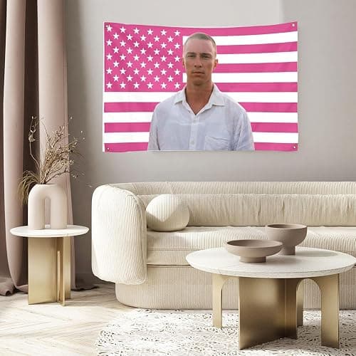 Drew Flags 3x5Ft Starkey rafe cameron American Flag pink Tapestry,With 4 Brass Grommets,For College Dorm Room Decor,Outdoor Parties, Gift,Tailgates Yard,flag for room Decoration（1pcs Pink） thumbnail 6