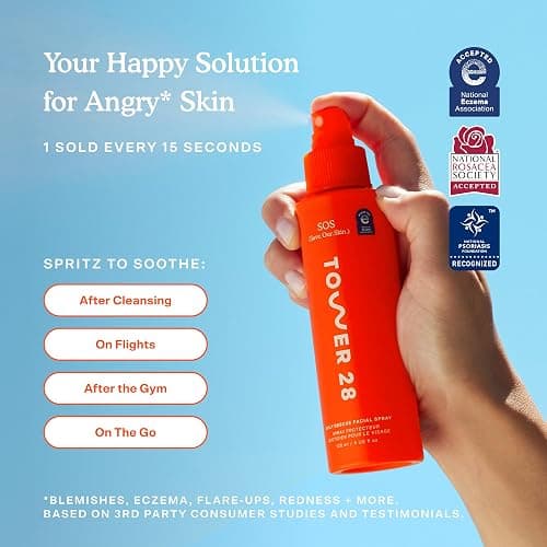 Tower 28 SOS Daily Rescue Facial Spray - Hypochlorous Acid Spray to Help Reduce Redness, Calm Irritation + Alleviate Flare-Ups - Soothing + Purifying Face Toner - Everyday Skin Care Essential (4 oz) thumbnail 6