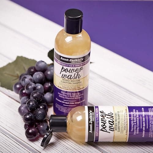 Aunt Jackie's Grapeseed Style and Shine Recipes Power Wash Intense Moisture Clarifying Hair Shampoo, 12oz. thumbnail 6