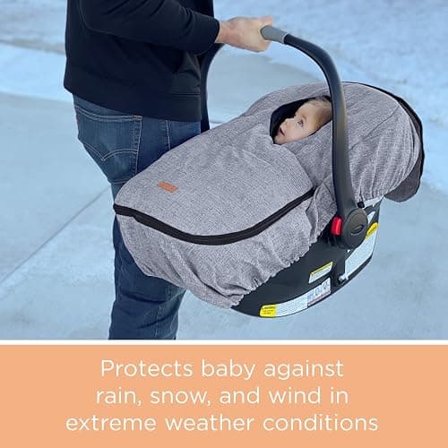 liuliuby Winter Carseat Covers for Baby | Infant Car Seat Cover Baby | Doona Accessories | Warm & Thick Fleece Canopy for Infant & New Born Cold Weather (Black) thumbnail 2