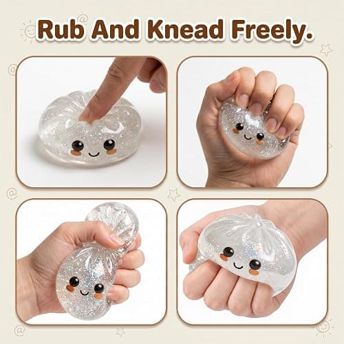 Glitter Dumpling Squishy Mystery Box, 2026 New Dumpling Squishies Fidget Toy Stress Relief Squeeze Ball for Kids Adults Classroom Prizes Goodie Bag Stuffers Party Favors (Gold) thumbnail 5