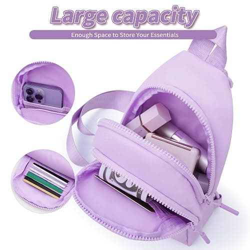 Fystdtote Gifts for Teen Girls Kids | Birthday Gift for 3 4 5 6 7 8 9 10 11 12 13 14 Year Old Girl,Crossbody Sling Bag Backpack Fanny Pack Purse,Cute Trendy Stuff - Lavender,A thumbnail 3