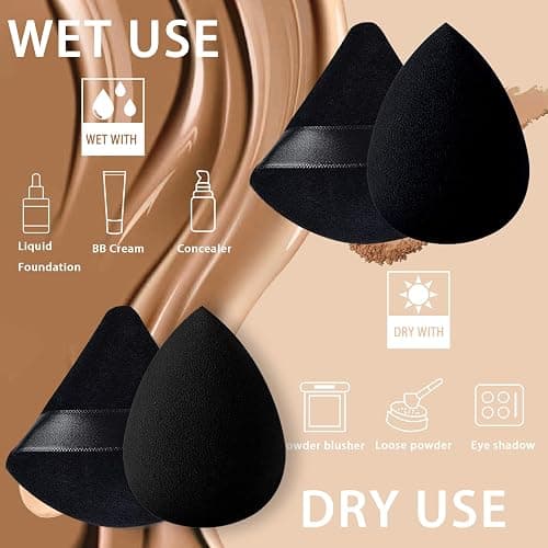 21 pcs Black Beauty Blender Makeup Sponge Bulk:Blender Sponges 21 Pcs for Liquid, Cream, and Powder, Multi-colored Pink make up sponges for foundation thumbnail 4