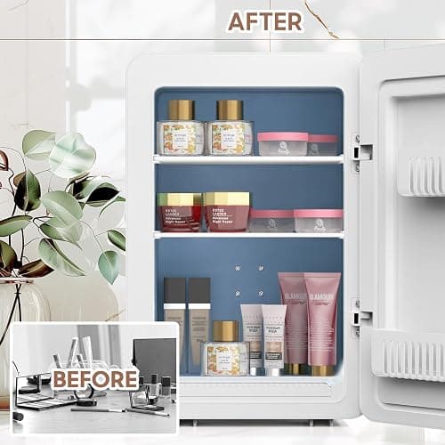 Kikihuose 20L Skincare Fridge with Mirror & LED Lighting, 3-Mode Dimmable, Cooler & Warmer with Drip Tray for Makeup, Cosmetic, Beauty, Mini Beauty Fridge for Bedroom, Vanity, Car & Home Use thumbnail 6