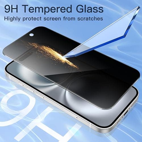 JETech Privacy Screen Protector for iPhone 16 6.1-Inch, Anti-Spy Tempered Glass Film with Easy Installation Tool, 2-Pack thumbnail 5