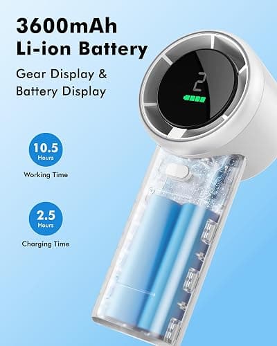 WHATOOK Portable Mini Fan: High Speed Cooling Fan, 10 Hours Battery Life, USB Rechargeable, Small Essentials for Women, Beach Travel, Vacation (White) thumbnail 4