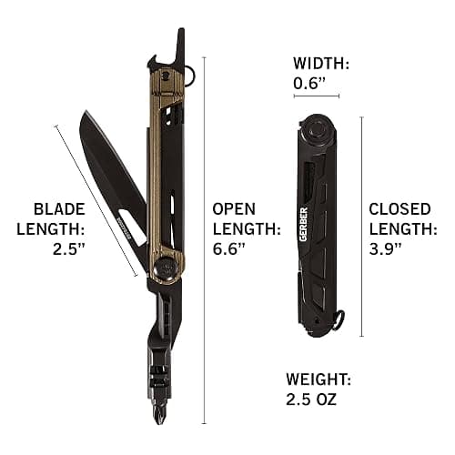 Gerber Gear Armbar Slim Drive Pocket Knife EDC Multitool with Screwdriver, Bottle Opener, Burnt Bronze thumbnail 2