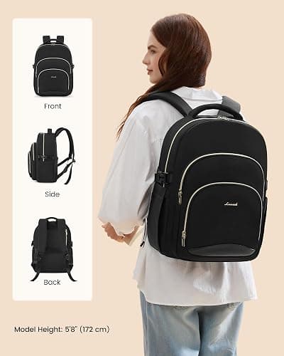 LOVEVOOK Laptop Backpack for Women, 15.6-Inch Work Backpack, Back to School Bookbag for College Student Teen Girls, Casual Personal Item Travel Bag Business Computer Daypack for Teacher Nurse, Gift thumbnail 6