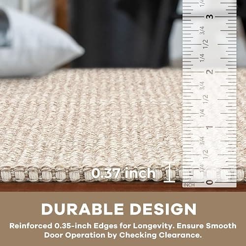 KOZYFLY Runners for Hallways 2x7 ft Washable Kitchen Runner Non Slip Rubber Backed Hall Runners Cotton Entryway Runner Rugs Floor Carpet for Indoor Backdoor Bedroom Kitchen, Ivory/Khaki thumbnail 4