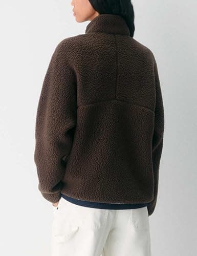 Aimiray Fleece Pullover Women Long Sleeve Half Zip Sherpa Jacket Warm Trendy Teddy Fall Sweatshirts with Side Pockets thumbnail 5