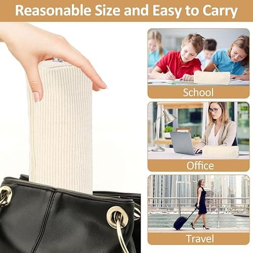 Cute Pencil Case, Corduroy Aesthetic Pencil Case for Girls Boys, Pen Pouch, Pencilcase，Simple Stationery Pen Case, Makeup Bag, Portable Pencil Pouch, Pencil Cases for Women Teenage College Exams thumbnail 6