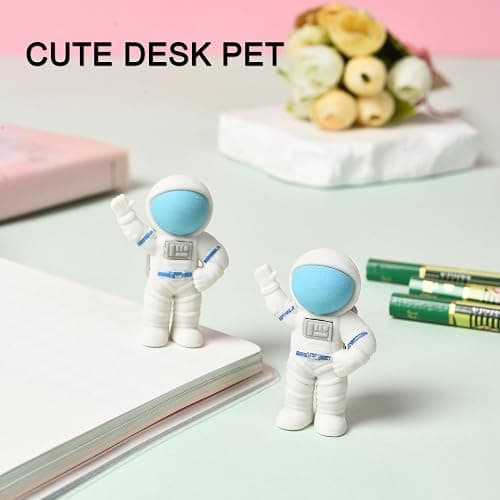 HILAZA 18Pcs Cute Outer Space Themed Erasers for Kids Bulk, Kawaii Fun Spaceman Desk Pet Pencil Erasers for School Classroom Supplies Prize Gifts Party Favors thumbnail 2
