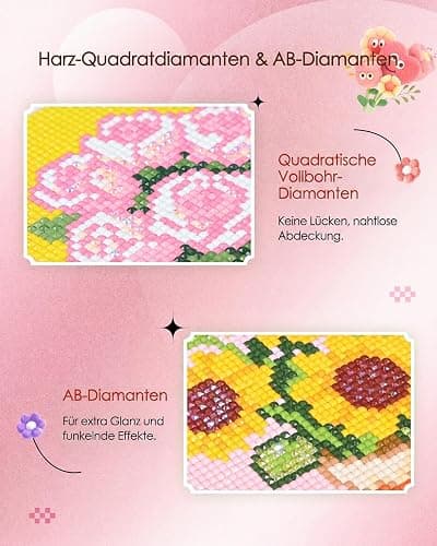 forever young Minigem Diamond Art Flowers Kits for Beginners, 8 Pcs Flower Resin Square Drill Diamond Painting Kits for Adults, 2-Hour Canvas Flower Small Diamond Art Kits for Adults (5x7 Inch) thumbnail 4