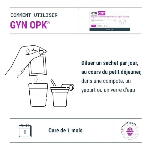 Densmore - GYN'OPK - Régulation hormonale et Glycémie - SOPK - Omega 3, Myo inositol, Acide folique, Zinc et Chrome - Complément alimentaire - 30 sachets - 1 mois thumbnail 6