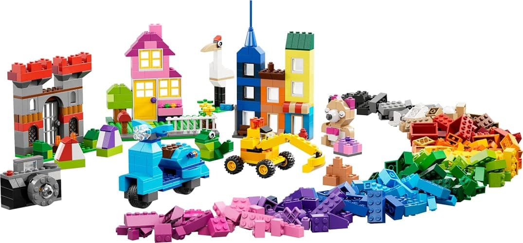LEGO Classic Large Creative Brick Box 10698 Building Toy Set, Toy Storage Solution for Home or Classrooms, Interactive Building Toy for Kids, Boys, and Girls thumbnail 4