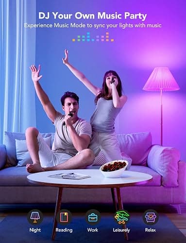 Govee Smart A19 LED Light Bulbs, 1000LM RGBWW Dimmable, Wi-Fi & Bluetooth Color Changing Light Bulbs, Works with Alexa & Google Assistant No Hub Required, 75W Equivalent Smart Bulbs, 2 Pack thumbnail 7