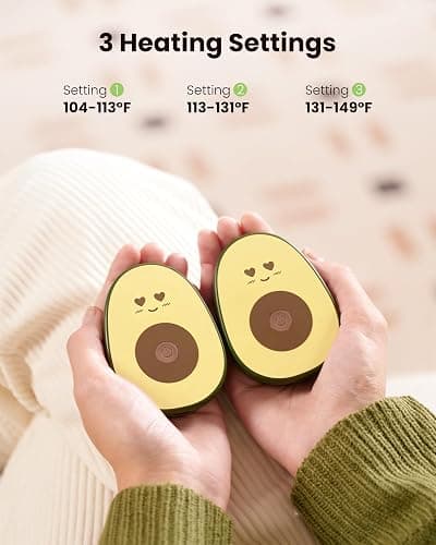 Gaiatop Hand Warmers Rechargeable 2 Pack, Magnetic 3 Settings Fast Heating Avocados Shape, Electric Portable Pocket Heater, Reusable Hot Hands Gifts for Women Men Outdoor Camping Hunting Golf thumbnail 3