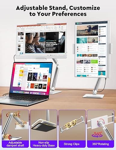 OUNSHLI Portable Monitor 15.6", FHD 1080P 100% sRGB White Laptop Monitor with Adjustable Stand, Ultra Slim Travel Monitor with Eye Protection, Plug and Play for Laptop/PC/Mac/Android/PS5 thumbnail 5