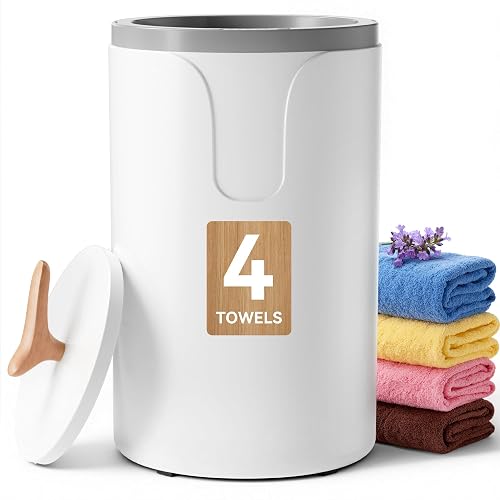 EUHOMY Large Towel Warmer for Bathroom, 3 Timer Settings (30/60/90 Mins), Auto Shut-Off, Fragrance Disc Holder, Bucket Towel Warmer for Oversized Towels, Blankets & Bathrobes, White - Image 1