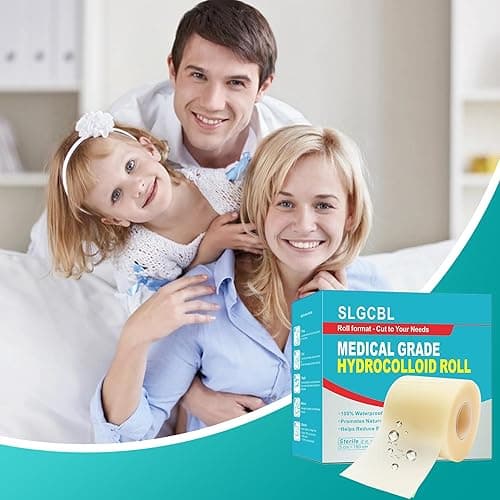 Hydrocolloid Roll, Hydrocolloid Bandages Roll for Wound Care, Medical Grade, Cut-to-Size, Self-Adhesive, Flexible & Waterproof, First Aid Kit Essential (2in x 6ft, 0.3mm Thickness) thumbnail 8