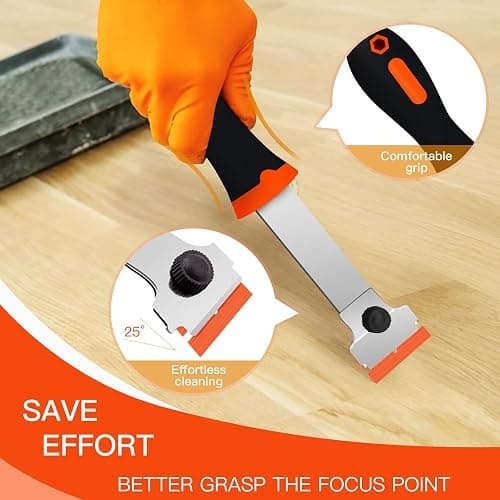 DEKEones Razor Blade Scraper, Long Handled Scraper Tool with 10 Extra Replacement Blades, Razor Scraper Remover for Cleaning Sticker, Paint, Caulk from Window, Car, Glass, Windshield, Stove thumbnail 3
