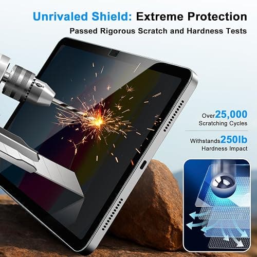JSUSOU Privacy Screen Protector for iPad 11th Generation (A16) 2025/ 10th Gen 2022, Anti-Spy Tempered Glass Film for iPad A16, Touch Sensitive，Bubble Free, Case Friendly, 1 Pack thumbnail 7