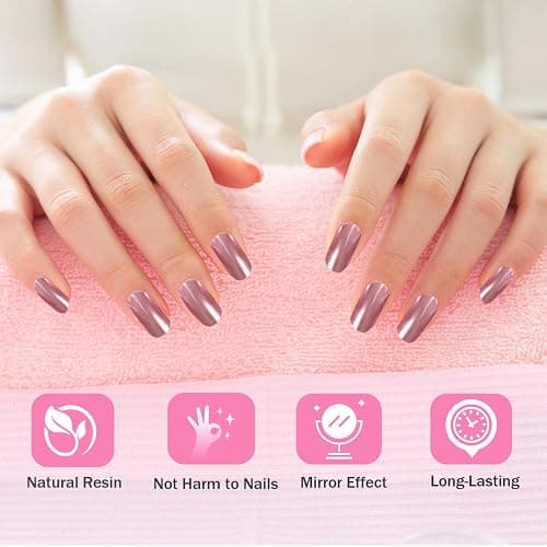 MELLIEX 8 Döschen Metallic Glitzerpuder, Nail Art Chrome Pigment Pulver Spiegel Effekt Nagelpuder für Nägel Dekoration thumbnail 3