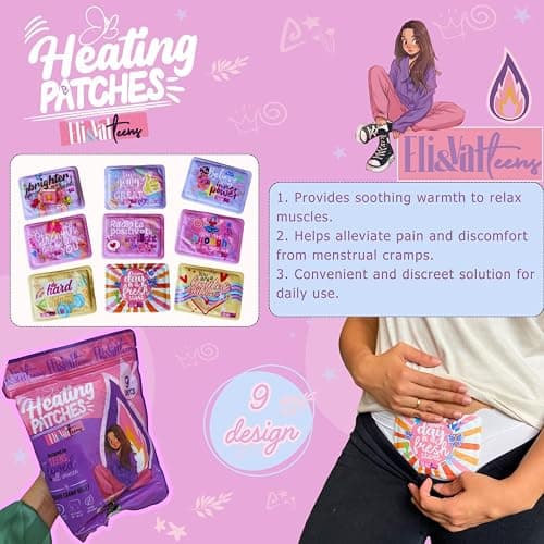 Period Heating Pad for Cramps – Period Kit for Teens, Tweens, Girls, and Women Essentials -Period Stuff -Disposable Heating Patches for Menstrual Cramp Pain Relief, Portable Heat Therapy thumbnail 4