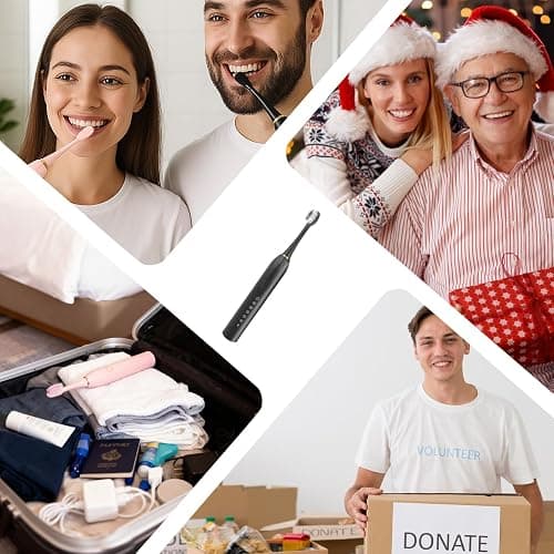 6 Pack Adult Electric Toothbrush Rechargeable Sonic Electric Toothbrush with 4 Brush Heads 6 Modes Timer Function IPX7 Waterproof 3 Colors Available thumbnail 3