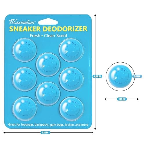 MAXIMILIAN Shoe Deodorizer Balls 8pcs Professional Shoe Fresheners Balls Foot Odor Eliminator Odor-Fighting Freshener for Neutralizing Odor and Refreshing Sneaker Shoes, Wardrobe, Bags, Blue thumbnail 2